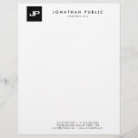 Black White Monogram Simple Template Modern Letterhead<br><div class="desc">Black White Monogram Simple Template Modern Elegant Letterhead.</div>