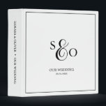 Black & White Monogram | Wedding Album Binder<br><div class="desc">Our modern simple monogrammed wedding album features a contemporary minimalist design, showcasing the newlyweds initials, wedding date and a fully customizable message on the spine. Use this album to highlight your dating, engagement and wedding memories, or, feature snapshots from your wedding photo booth, your honeymoon, and more! This simple wedding...</div>