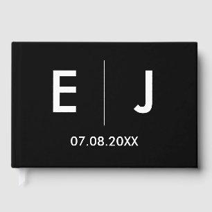 Black & White Monogram Wedding Guest Book
