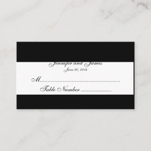 Black White Monogram Wedding Place Cards