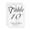 Black White Monogram Wedding Table Number Card
