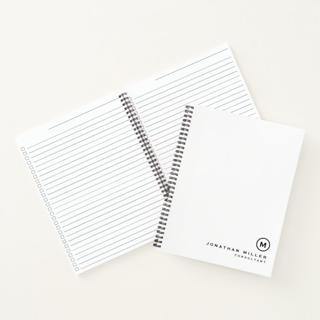 Black White Monogrammed Checklist Notebook (Inside)