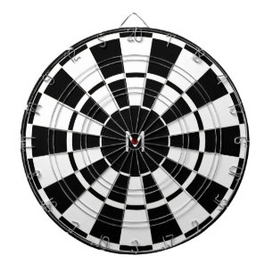 Black & White Monogrammed Dartboard