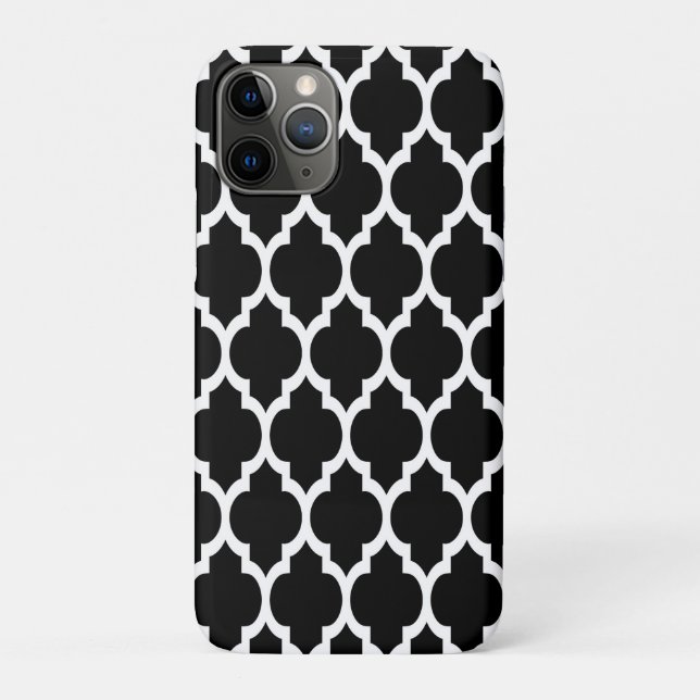 Black White Moroccan Quatrefoil Pattern #4 Case-Mate iPhone Case (Back)