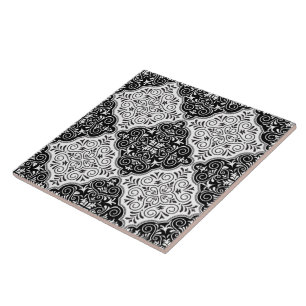 Black & White Moroccan Themed Tile Pattern