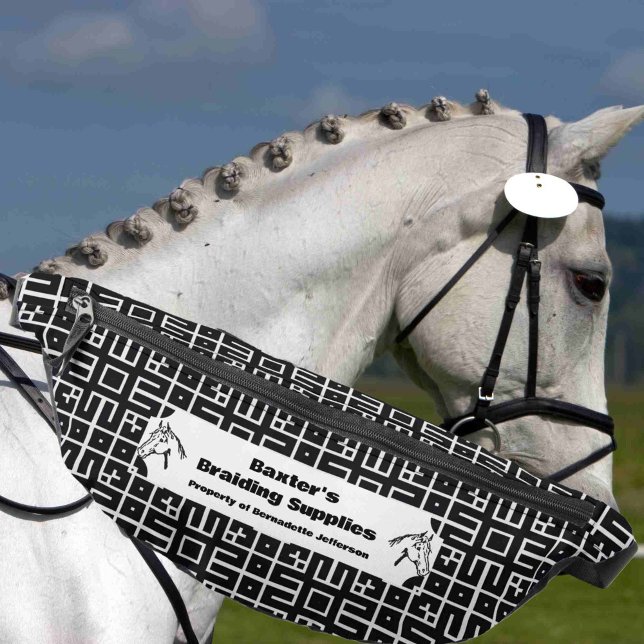 Black White Motif Horse Show Mane Tail Braiding (Créateur téléchargé)