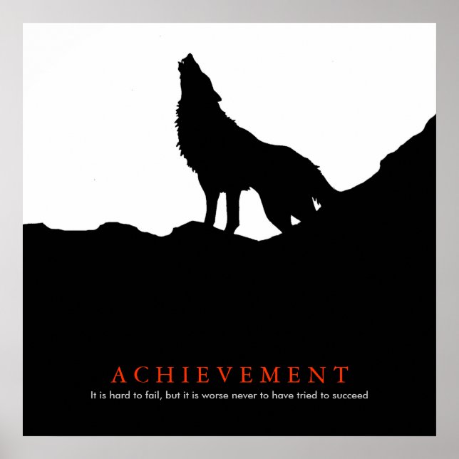 Black & White Motivational Achievement Poster (Front)