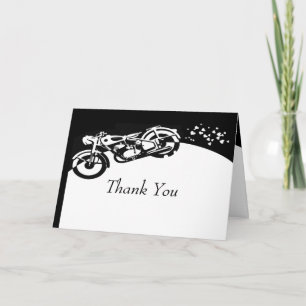 Black White Motorcycle Custom Wedding Thank you