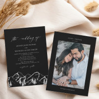 Black + White Mountains Outdoor Pine Tree Wedding