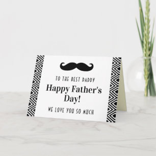 Black & White Moustache Happy Father's Day Card