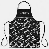 Black White Moustache Pattern Barber