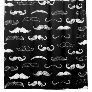 Black & White Moustache Seamless Repeat Background