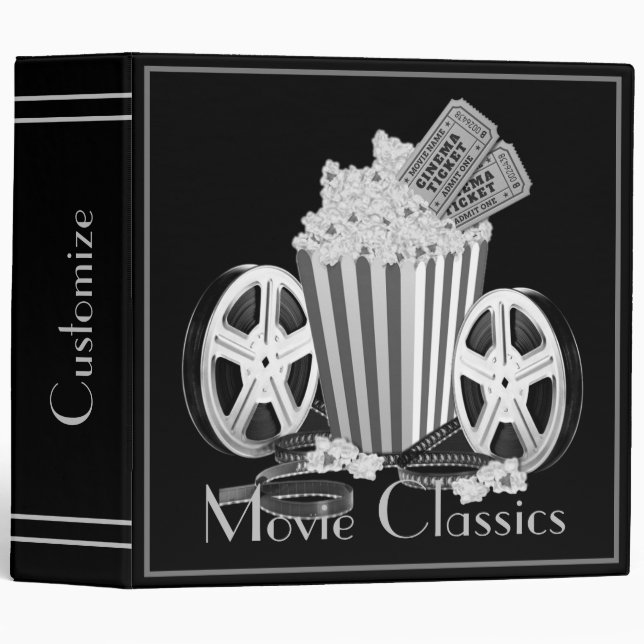 Black & White Movie Classics 3 Ring Binder (Front/Spine)