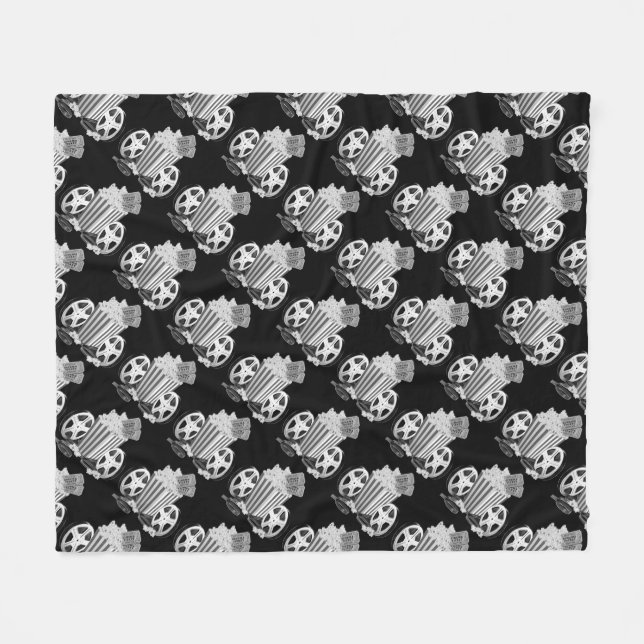 Black & White Movie Classics Binge Watching Fleece Blanket (Front (Horizontal))