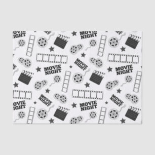 Black white movie night party tissue paper