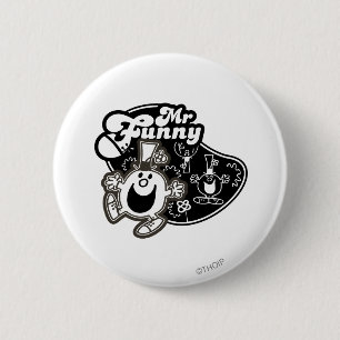 Black & White Mr. Funny 2 Inch Round Button
