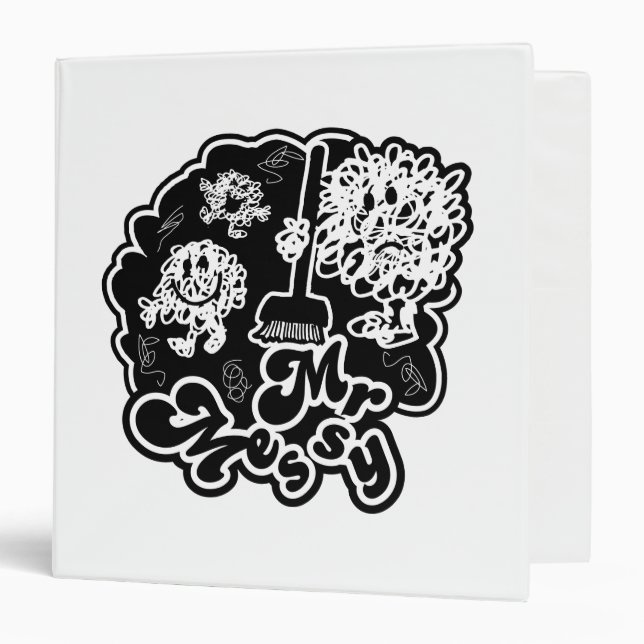 Black & White Mr. Messy Cleaning Binder (Front/Inside)