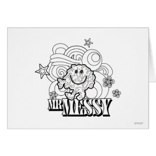 Black & White Mr. Messy   Stars & Swirls