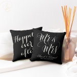 Black White Mr & Mrs Wedding Keepsake Pillow<br><div class="desc">Black White Mr & Mrs Wedding Keepsake Pillow. Trendy wedding pillows to enhance your home décor with personal touch of love. Personalize with your name,  wedding date and you can further customize it with your own personal message on the back. Also a great gift for wedding couple.</div>