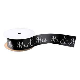 Black White   Mr & Mrs   Wedding Satin Ribbon