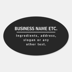 Black & White Multi-Purpose Oval Sticker