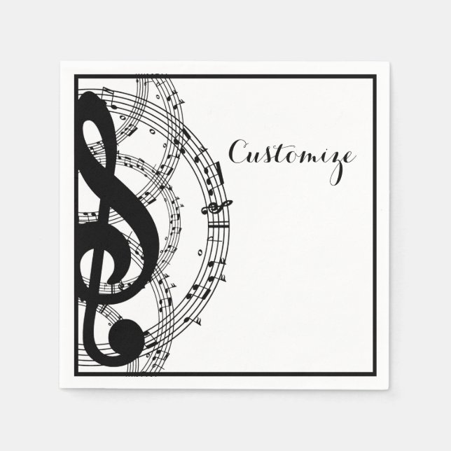 Black & White Music 2 Napkins (Front)