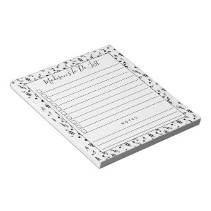 Black White Music Notes Personalized To Do List