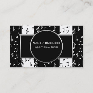 Black & White Musical Stripes Carte de visite 4