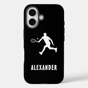 Black White Name Male Tennis Player Racket Racquet iPhone 16 Case