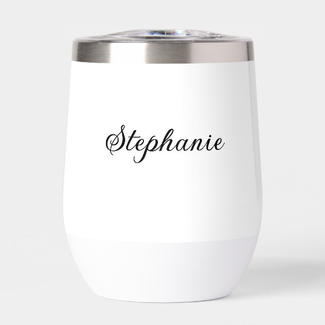 Black White Name Modern Elegant Monogram Boho (Front)
