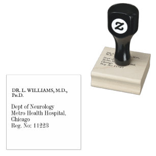 Black & White Neurology Doctor Address  Rubber Stamp