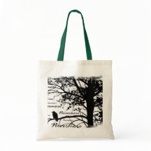 Black & White Nevermore Raven Silhouette Tree