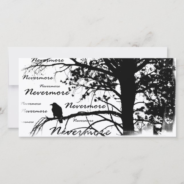 Black & White Nevermore Silhouette Raven (Front)