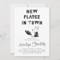 Black & White New Player In Town Boy Baby Shower