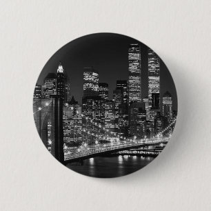 Black & White New York City 2 Inch Round Button