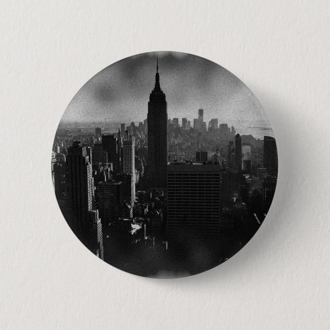 Black & White New York City 2 Inch Round Button (Front)