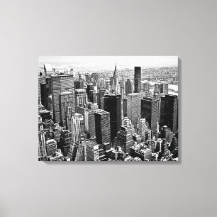 Black & White New York City Artwork Wrapped Canvas