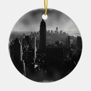 Black & White New York City Ceramic Ornament