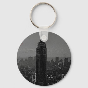 Black White New York City Keychain
