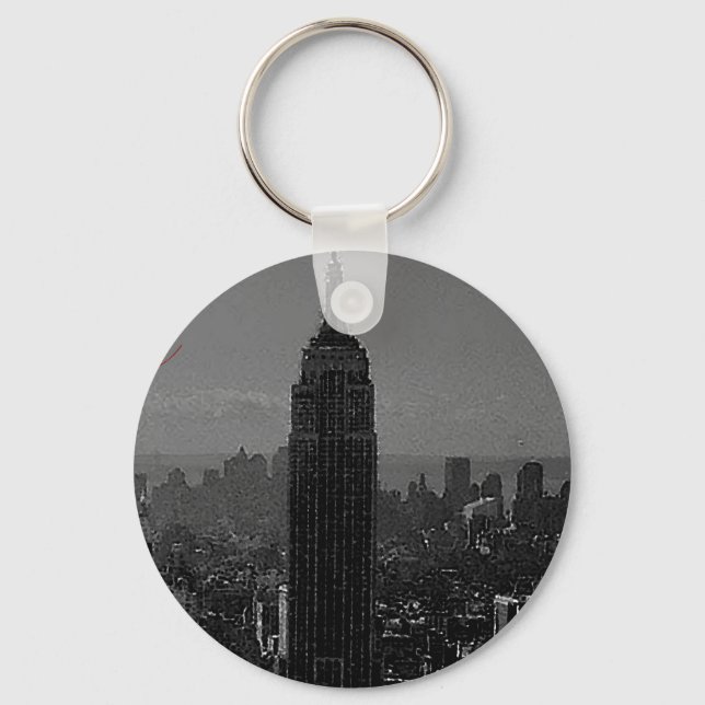 Black White New York City Keychain (Front)