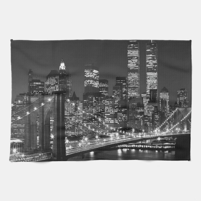 Black & White New York City Kitchen Towel (Horizontal)