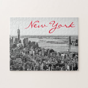 Black White New York City Manhattan Jigsaw Puzzle