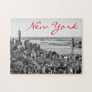Black White New York City Manhattan Jigsaw Puzzle