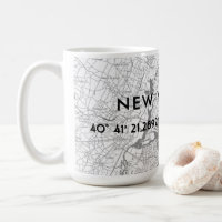 Black & White New York City Map Custom Coordinates