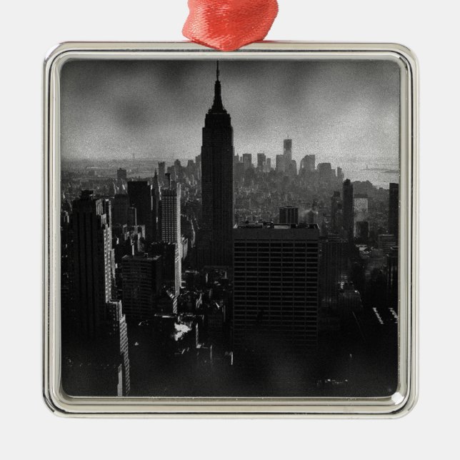 Black & White New York City Metal Ornament (Front)