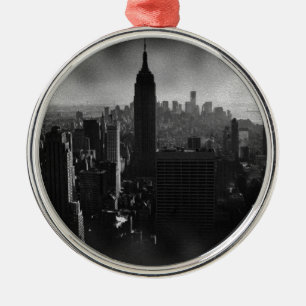 Black & White New York City Metal Ornament