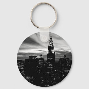 Black & White New York City Midtown Keychain