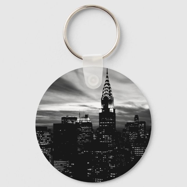 Black & White New York City Midtown Keychain (Front)
