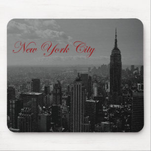 Black White New York City Mouse Pad