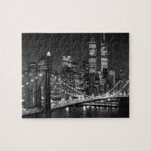 Black & White New York City Night Jigsaw Puzzle